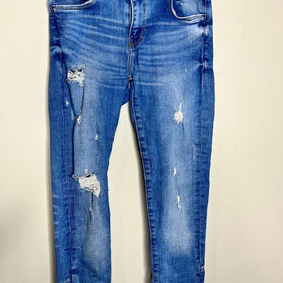 ZARA Trafaluc Denim Makers Distressed Low-Rise Skinny Jeans Women's Size 4 - Picture 4 of 9